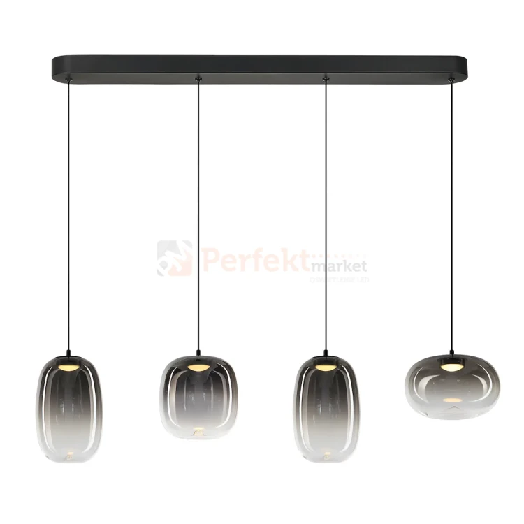 Lampa wisząca VASO SMOKED ML1407 15W 3000K dymione szkło czarna  perfektmarket (2).webp
