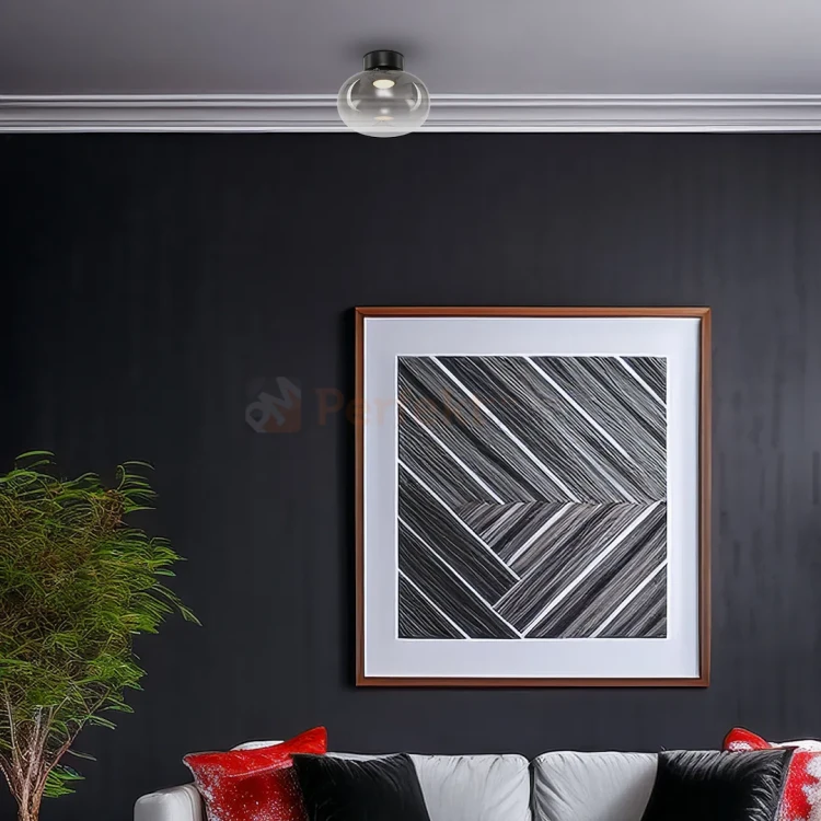 Lampa sufitowa VASO SMOKED ML1409 4W 3000K dymione szkło czarna perfektmarket (3).webp