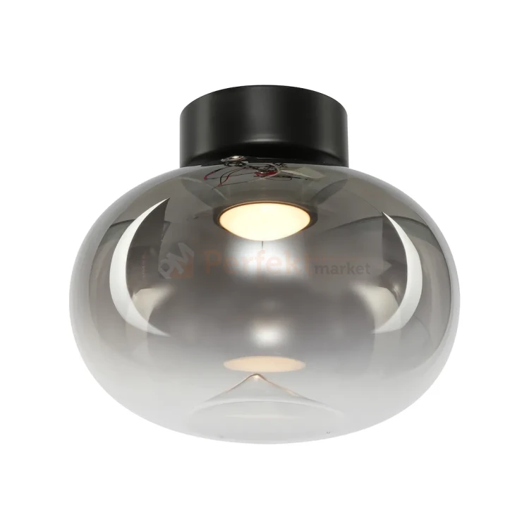 Lampa sufitowa VASO SMOKED ML1409 4W 3000K dymione szkło czarna perfektmarket.webp