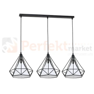 Lampa wisząca druciana Triangolo 162 Milagro czarna 3 x E27 