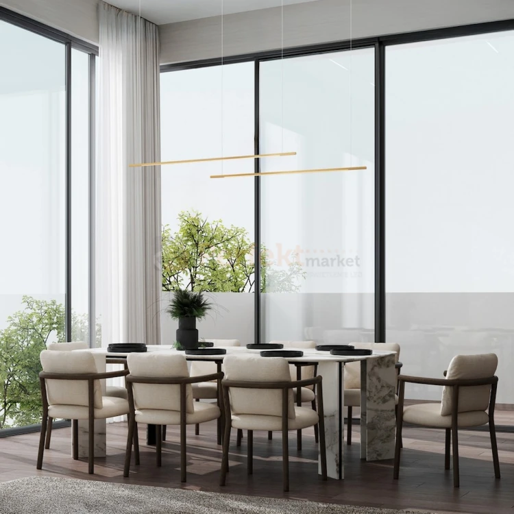 Złota lampa wisząca liniowa tuba MONTERZO LE45453 160cm 40W CCT perfektmarket 4.webp