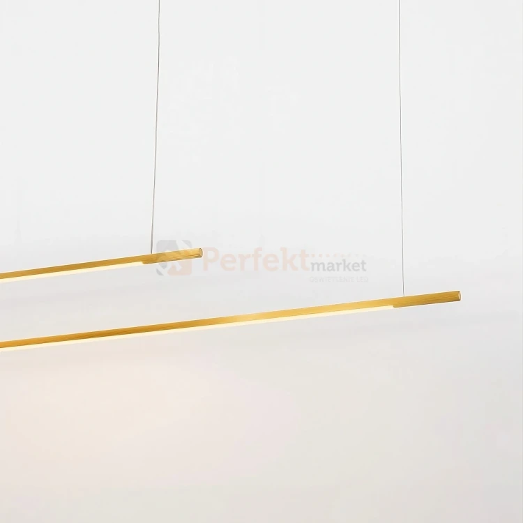 Złota lampa wisząca liniowa tuba MONTERZO LE45453 160cm 40W CCT perfektmarket.webp