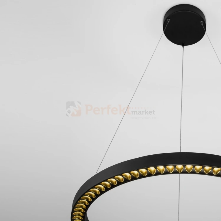 Czarna lampa wisząca ring okrągła ściemnialna Tarvana LE45408 Luces Exclusivas perfektmarket.webp