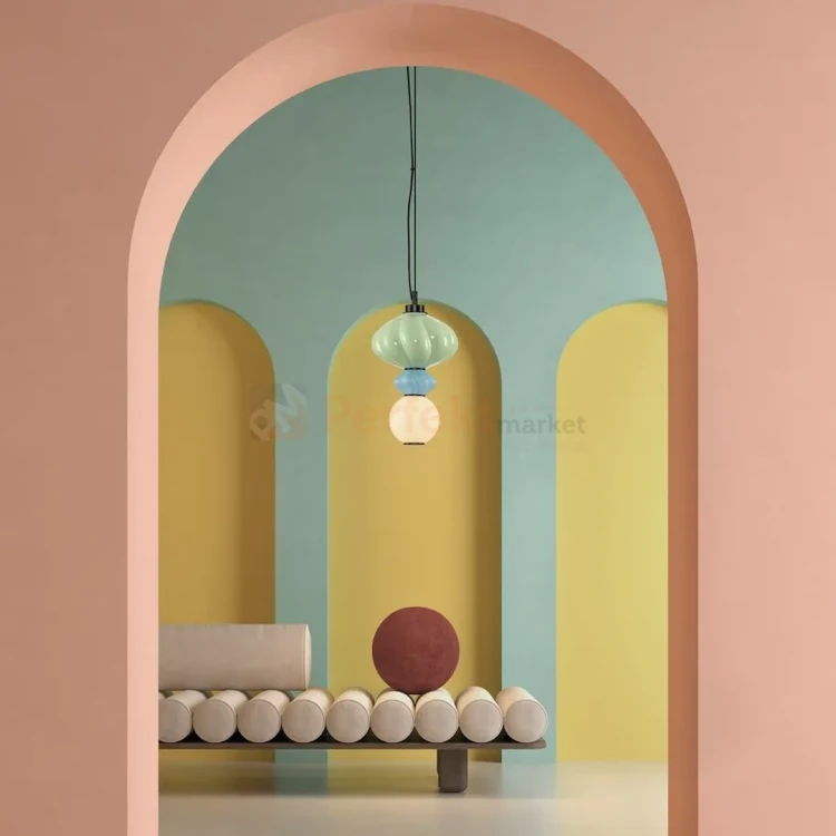 Lampa wisząca LED CASURNO retro szkło zielona niebieska Luces Exclusivas LE45220 perfektmarket (3).webp