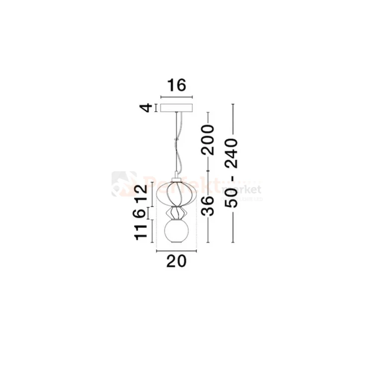 Lampa wisząca LED CASURNO retro szkło zielona niebieska Luces Exclusivas LE45220 perfektmarket (4).webp