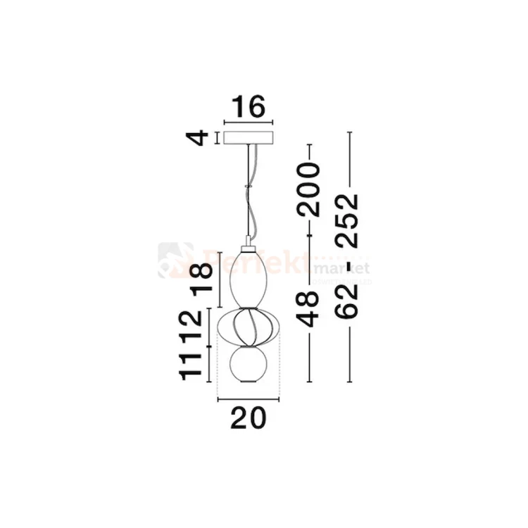 Lampa wisząca LED CASURNO retro szkło biało beżowa Luces Exclusivas LE45221 perfektmarket (1).webp