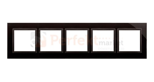 Simon 54 nature ramka poczwórna 5-krotna szkło zastygła lawa czarna DRN5/73 perfektmarket