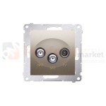 DASK2.01/44 Simon 54 gniazdo antenowe RTV/SAT/SAT końcowe złoty mat metalizowany bez ramki perfektmarket