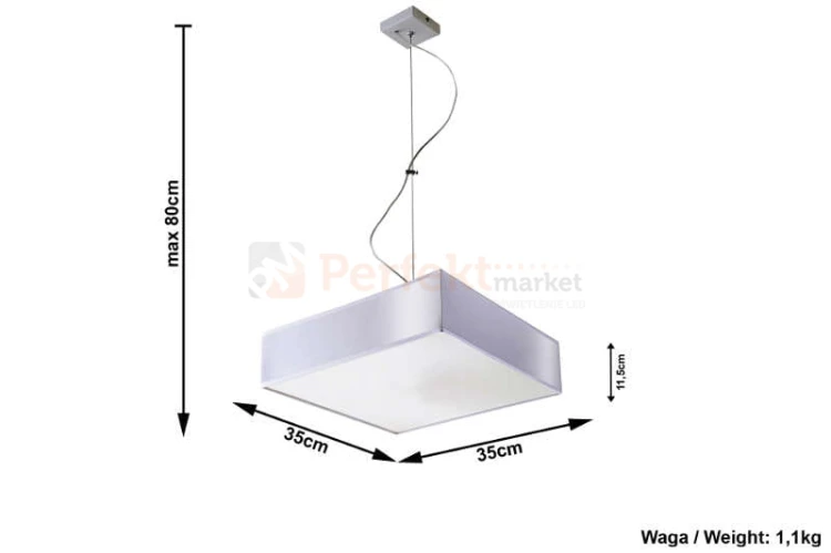 nowoczesna lampa minimal perfektmarket design wisząca sufitowa kwadratowa LED HORUS 35 szara wymiary.jpg