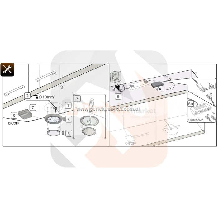Oprawa meblowa LED okrągła olo-2 12V 2W stal OLO-2 N-WW montowanie perfektmarket oswietlenie montaż