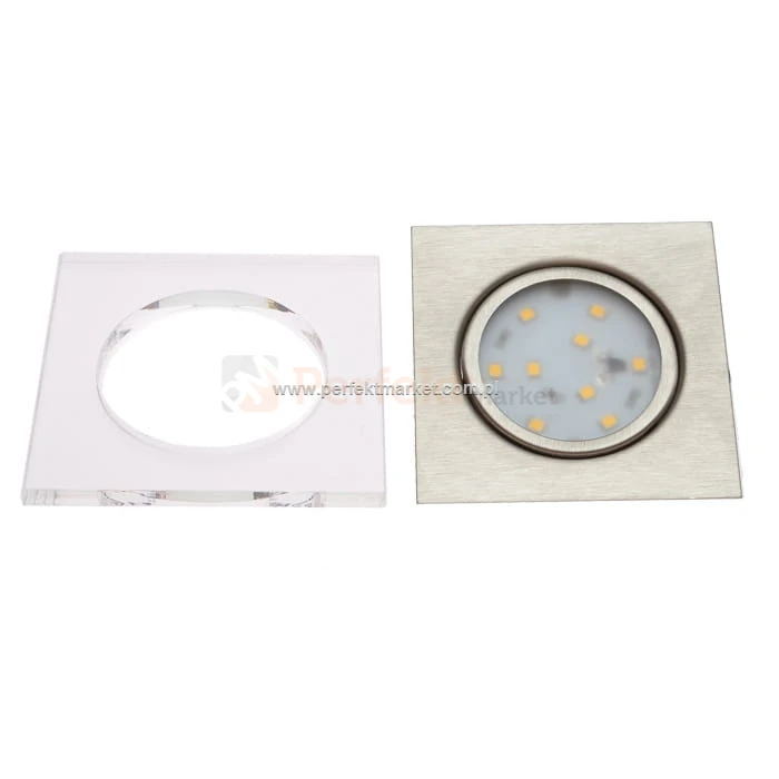 Oprawa meblowa kwadratowa olk-1-d 12V 2W szlif LED oswietlenie perfektmarket
