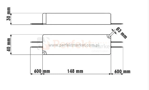 Zasilacz Mean Well LPV-35-12 12V 36W IP67 wymiary montaż perfektmarket sklep led oswietlenie
