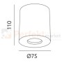 oprawa_halogenowa oprawa_stała okrągła tuba  biała natynkowa oświetlenie_led oprawa_led oświetlenie lampy_sufitowe halogeny_led oprawy_do_łazienki lampa Valle wymiary perfektmarket
