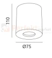 oprawa_halogenowa oprawa_stała okrągła tuba  biała natynkowa oświetlenie_led oprawa_led oświetlenie lampy_sufitowe halogeny_led oprawy_do_łazienki lampa Valle wymiary perfektmarket
