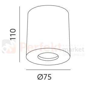 oprawa_halogenowa oprawa_stała okrągła tuba  biała natynkowa oświetlenie_led oprawa_led oświetlenie lampy_sufitowe halogeny_led oprawy_do_łazienki lampa Valle wymiary perfektmarket
