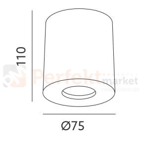 oprawa_halogenowa oprawa_stała okrągła tuba  biała natynkowa oświetlenie_led oprawa_led oświetlenie lampy_sufitowe halogeny_led oprawy_do_łazienki lampa Valle wymiary perfektmarket
