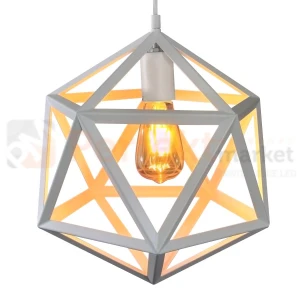 Lampa wisząca atom kostka Goldlux Denmark biała 1xE27
