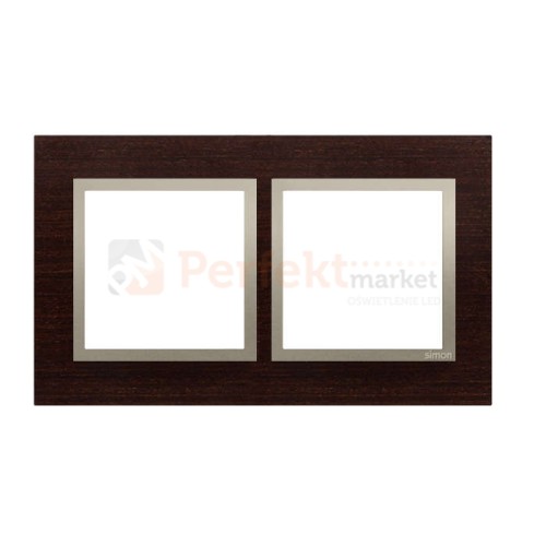 Simon 54 nature ramka podwójna metal metalowa złote wenge DRN2/85 perfektmarket