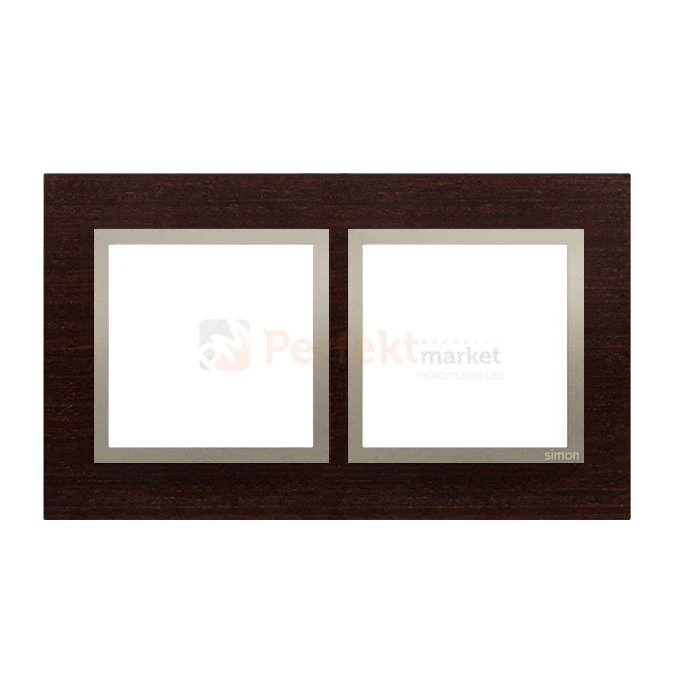Simon 54 nature ramka podwójna metal metalowa złote wenge DRN2/85 perfektmarket