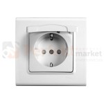 gniazdo Schuko z_przesłonami_styków z_klapką viko panasonic linnera biały prosty klasyczny  oświetlenie_led perfektmarket perfekt_market 90450012