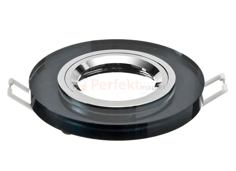 Oprawa halogenowa sufitowa stala pojedyncza okrągła front szklana czarna gniazdo GU10 LED perfektmarket.jpg
