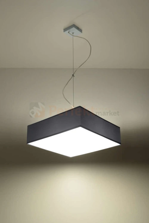 nowoczesna lampa minimal perfektmarket design wisząca sufitowa kwadratowa LED HORUS 35 szara light.jpg