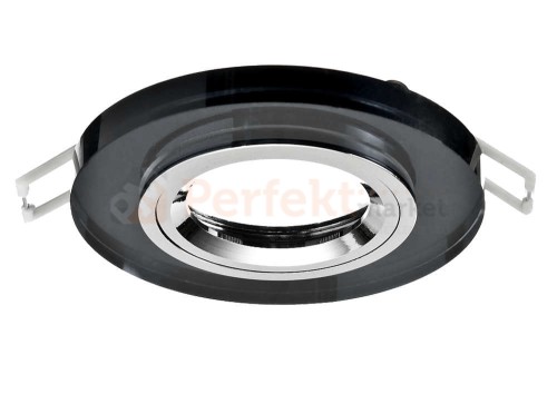 Oprawa halogenowa sufitowa stala pojedyncza okrągła bok szklana czarna gniazdo GU10 LED perfektmarket.jpg