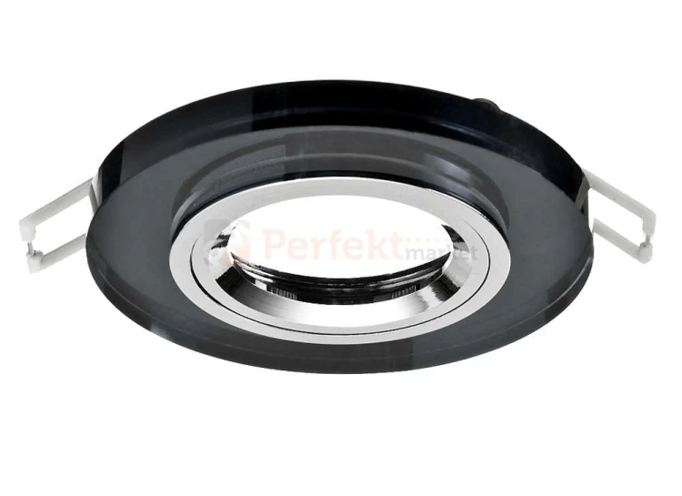 Oprawa halogenowa sufitowa stala pojedyncza okrągła bok szklana czarna gniazdo GU10 LED perfektmarket.jpg