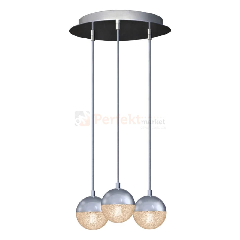 Lampa wisząca Amarillo okrągła szklana kula chrom Goldlux 1xG9 perfektmarket.webp
