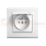 gniazdo z uziemieniem z przesłonami styków viko panasonic linnera biały prosty sklep_olsztyn hurtownia_elektryczna perfektmarket perfekt_market 90450070