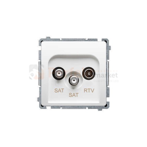 Gniazdo antenowe SAT-SAT-RTV satelitarne podwójne tłum.:1dB biały Simon Basic BMZAR+SAT3.1-P2.01/11
 perfektmarket