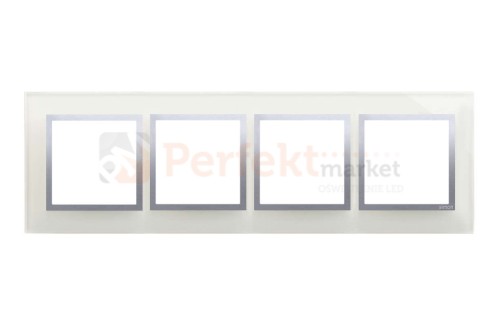 Simon 54 nature ramka poczwórna szkło srebrna mgła DRN4/71 perfektmarket