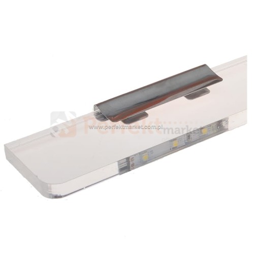 Klips LED do półek szklanych stal perfektmarket oswietlenie meblowe KL-STAL-3528

