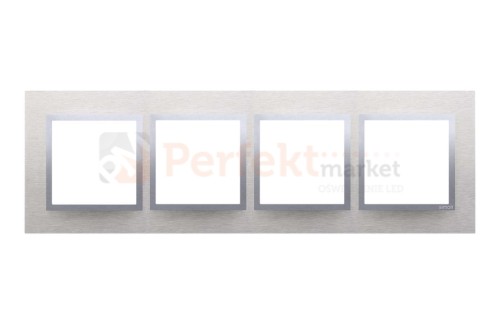 Simon 54 nature ramka poczwórna 4-krotna metal metalowa inox klasyczna srebrna DRN4/77 perfektmarket