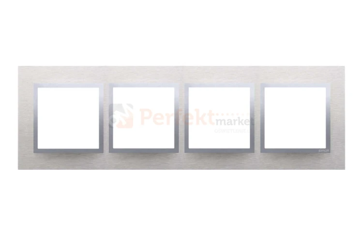 Simon 54 nature ramka poczwórna 4-krotna metal metalowa inox klasyczna srebrna DRN4/77 perfektmarket