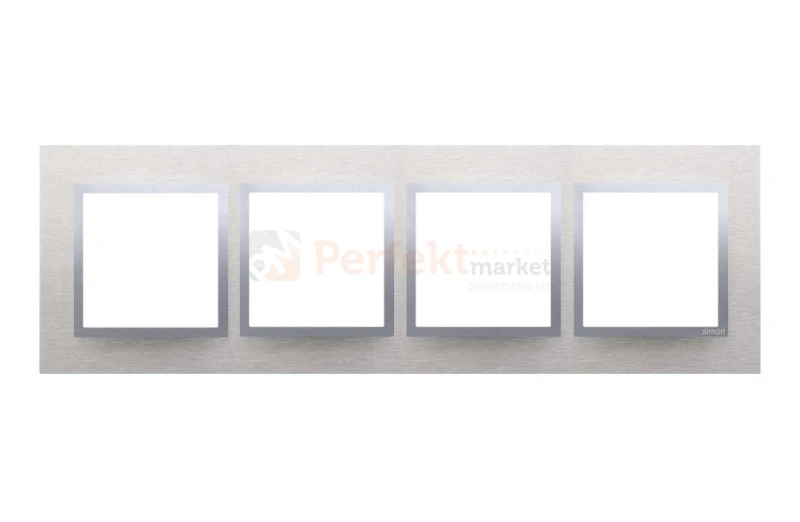 Simon 54 nature ramka poczwórna 4-krotna metal metalowa inox klasyczna srebrna DRN4/77 perfektmarket