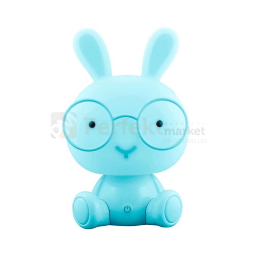 lampka dziecięca nocna led królik niebieska