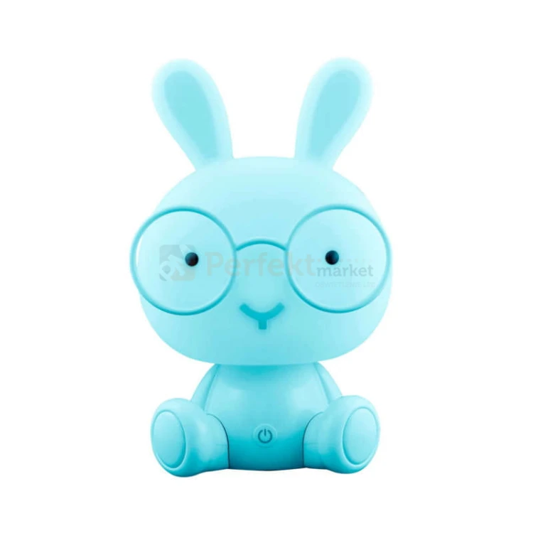 lampka dziecięca nocna led królik niebieska