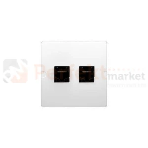 Gniazdo komputerowe podwójne RJ45 kategoria 5e moduł białe Simon Basic BMF52.02/11