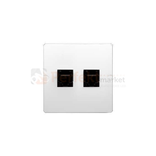 Gniazdo komputerowe podwójne RJ45 kategoria 5e moduł biały Simon Basic BMF52.02/11 perfektmarket hurtownia_elektryczna