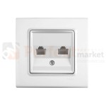 gniazdo kompuuterowe 2xRJ45 kat 5e końcowe viko panasonic linnera białe proste klasyczny perfektmarket perfekt_market 90440034