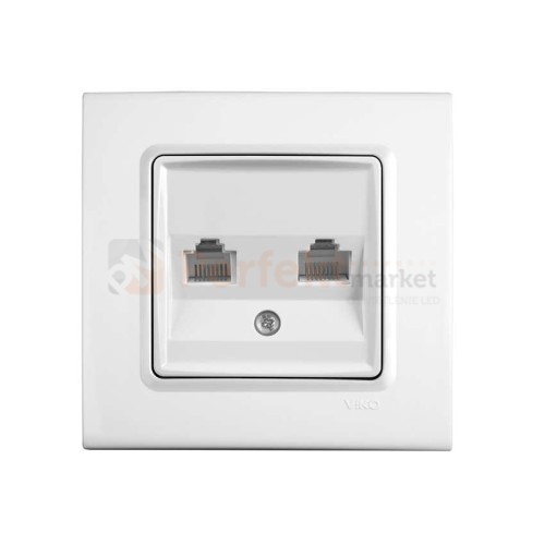 gniazdo kompuuterowe 2xRJ45 kat 5e końcowe viko panasonic linnera białe proste klasyczny perfektmarket perfekt_market 90440034
