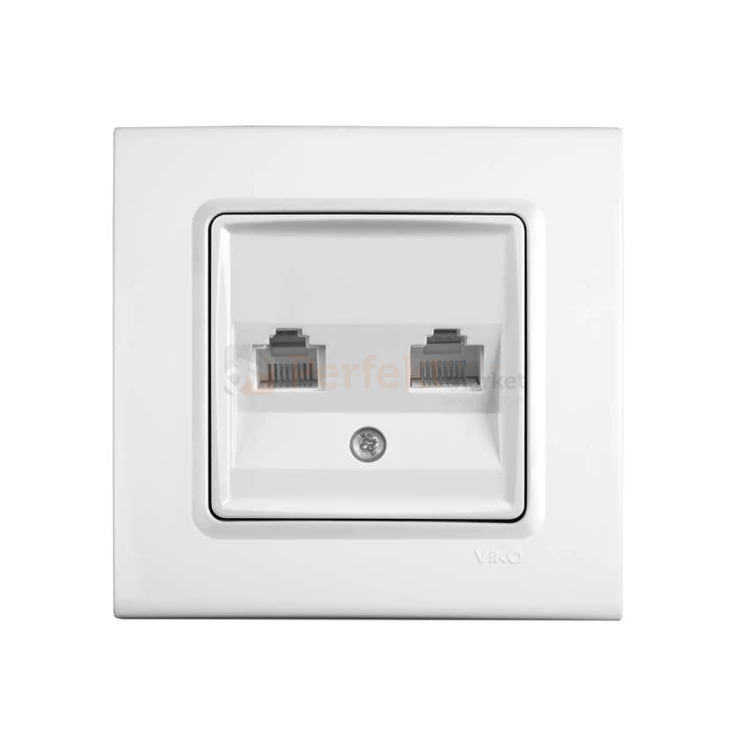 gniazdo kompuuterowe 2xRJ45 kat 5e końcowe viko panasonic linnera białe proste klasyczny perfektmarket perfekt_market 90440034