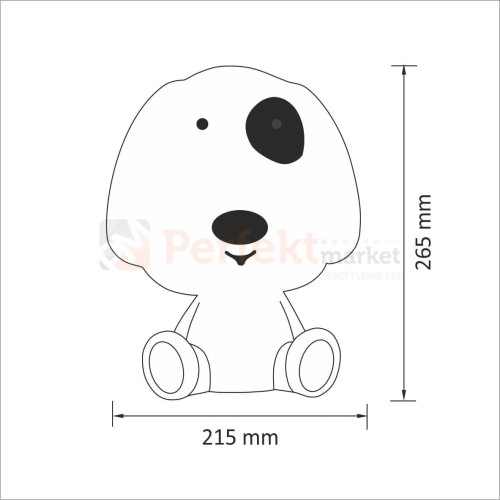 Lampka dziecięca pies piesekbiurkowa oświetlenie_LED wymiary led polux perfektmarket.jpg