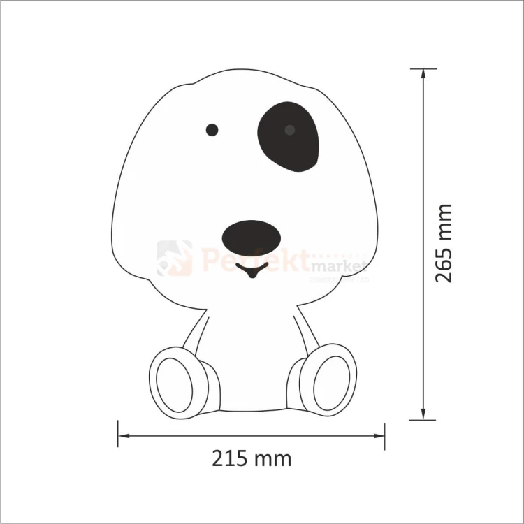 Lampka dziecięca pies piesekbiurkowa oświetlenie_LED wymiary led polux perfektmarket.jpg
