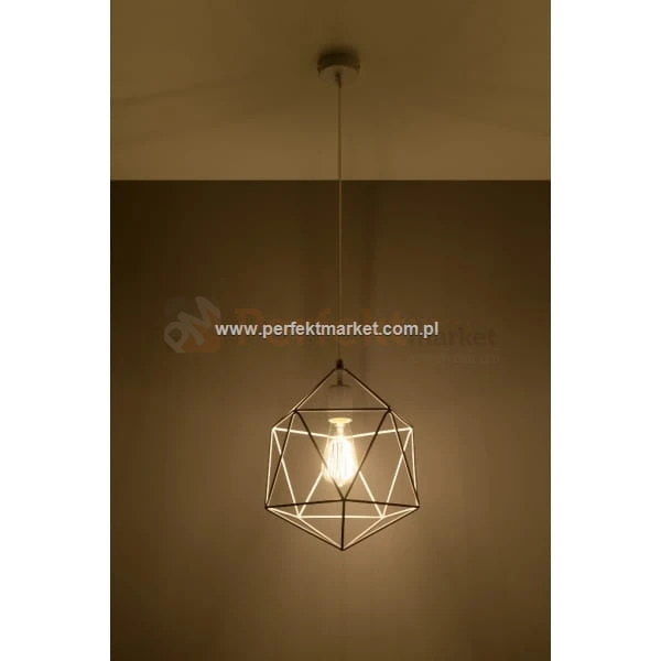 Lampa wisząca druciana geometryczna Gaspare biała SL.0290 perfektmarket sklep led oswietlenie retro żarówka

