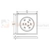 Oprawa meblowa kwadratowa olk-1-d 12V 2W szlif LED oswietlenie perfektmarket wymiary
