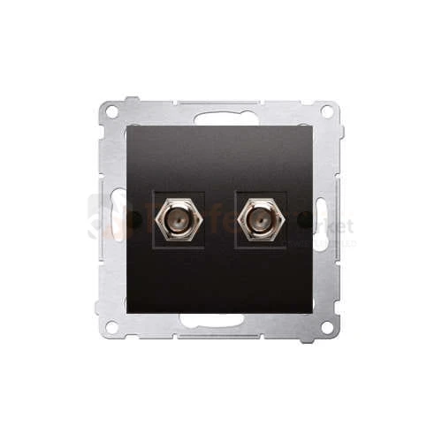 Simon 54 Gniazdo antenowe podwójne kremowe DASF2.01/48 antracyt bez ramki perfektmarket