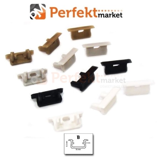 ZAŚLEPKI DO PROFILU TYP B LUMIES-ZAS-B perfektmarket sklep profil aluminiowy biały czarny