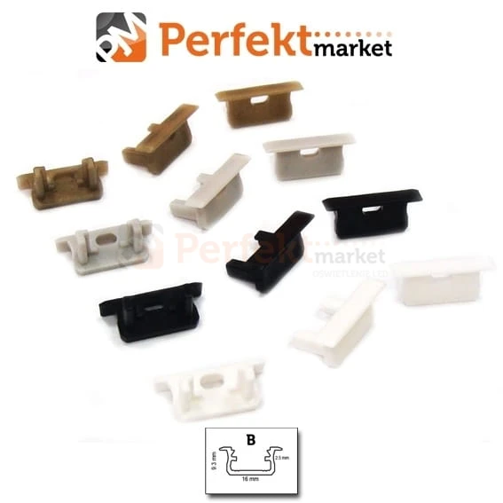 ZAŚLEPKI DO PROFILU TYP B LUMIES-ZAS-B perfektmarket sklep profil aluminiowy biały czarny